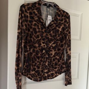 Sanctuary Animal Print Button-Down Shirt